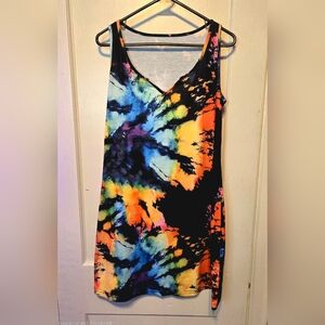 Colorful Tie-Dye Mini Dress